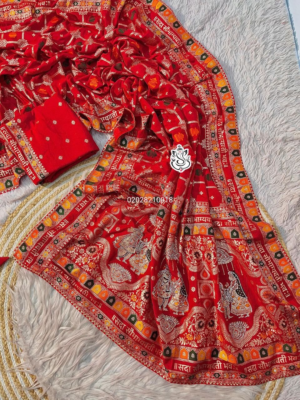 Karwa Chauth Special Dola Silk Saree with Weaving Meena & Zarkhan Pallu