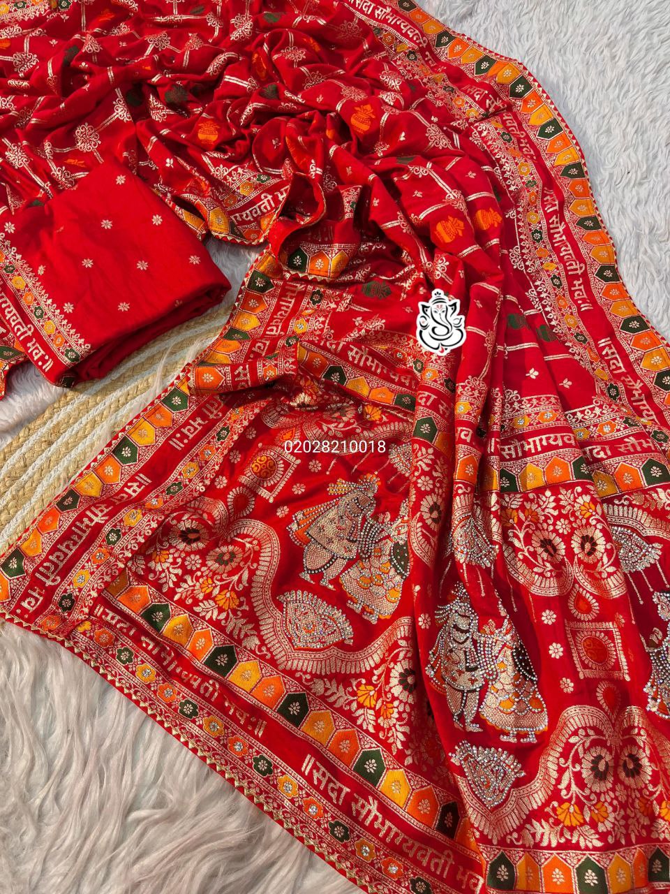 Karwa Chauth Special Dola Silk Saree with Weaving Meena & Zarkhan Pallu