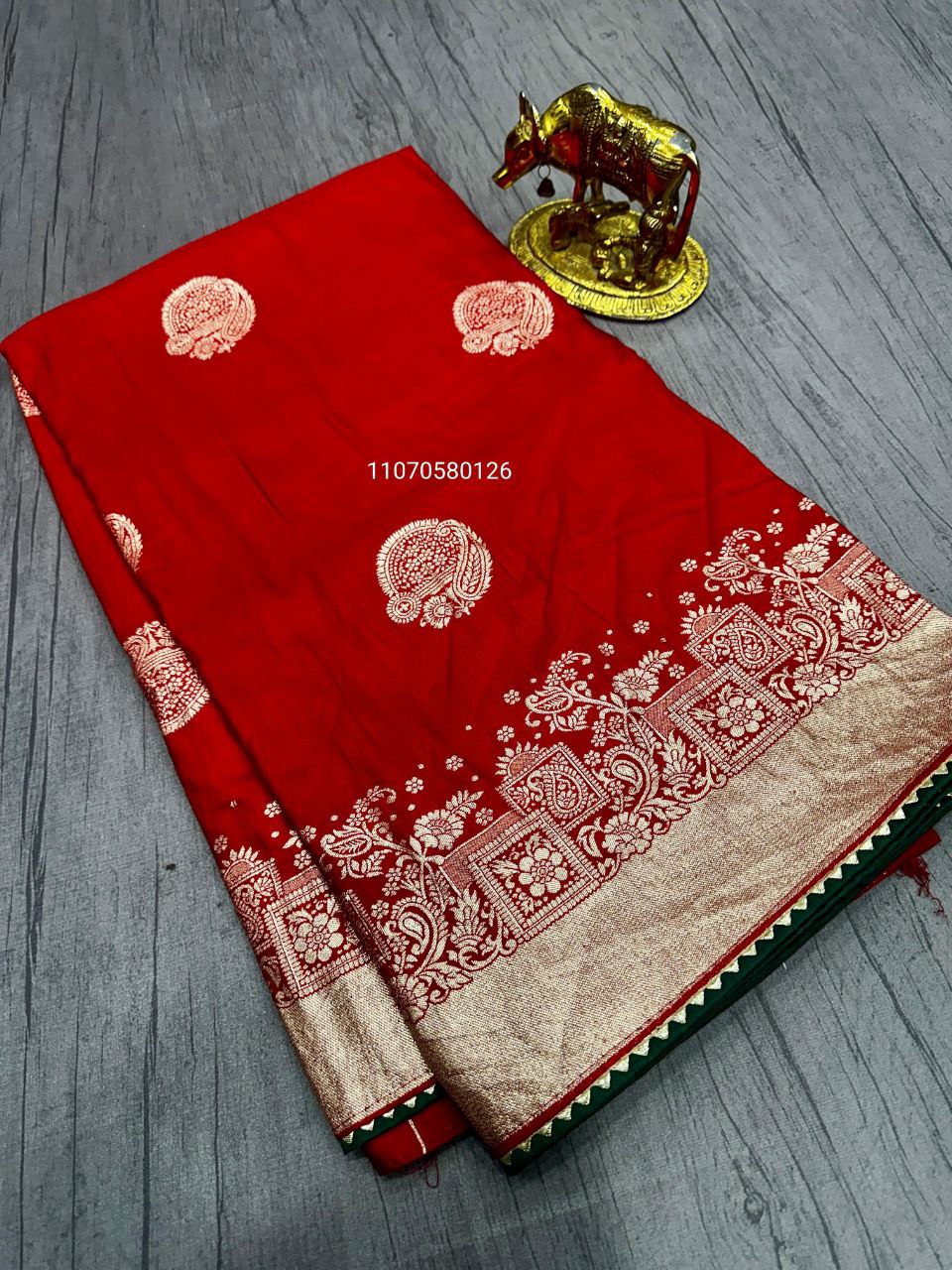 Karwa Chouth Special Red Saree in Dola & Georgette Fabric – New Launch