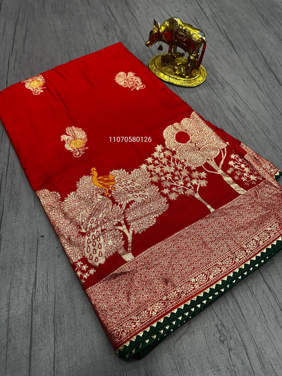 Karwa Chouth Special Red Saree in Dola & Georgette Fabric – New Launch