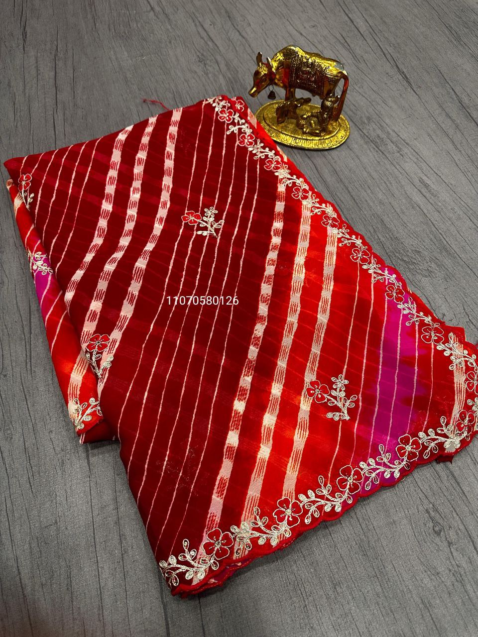 Karwa Chouth Special Red Saree in Dola & Georgette Fabric – New Launch
