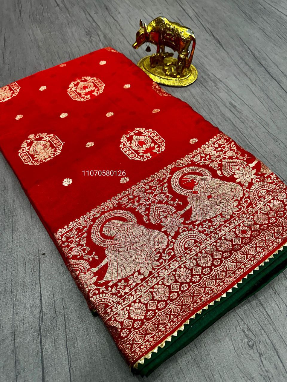 Karwa Chouth Special Red Saree in Dola & Georgette Fabric – New Launch