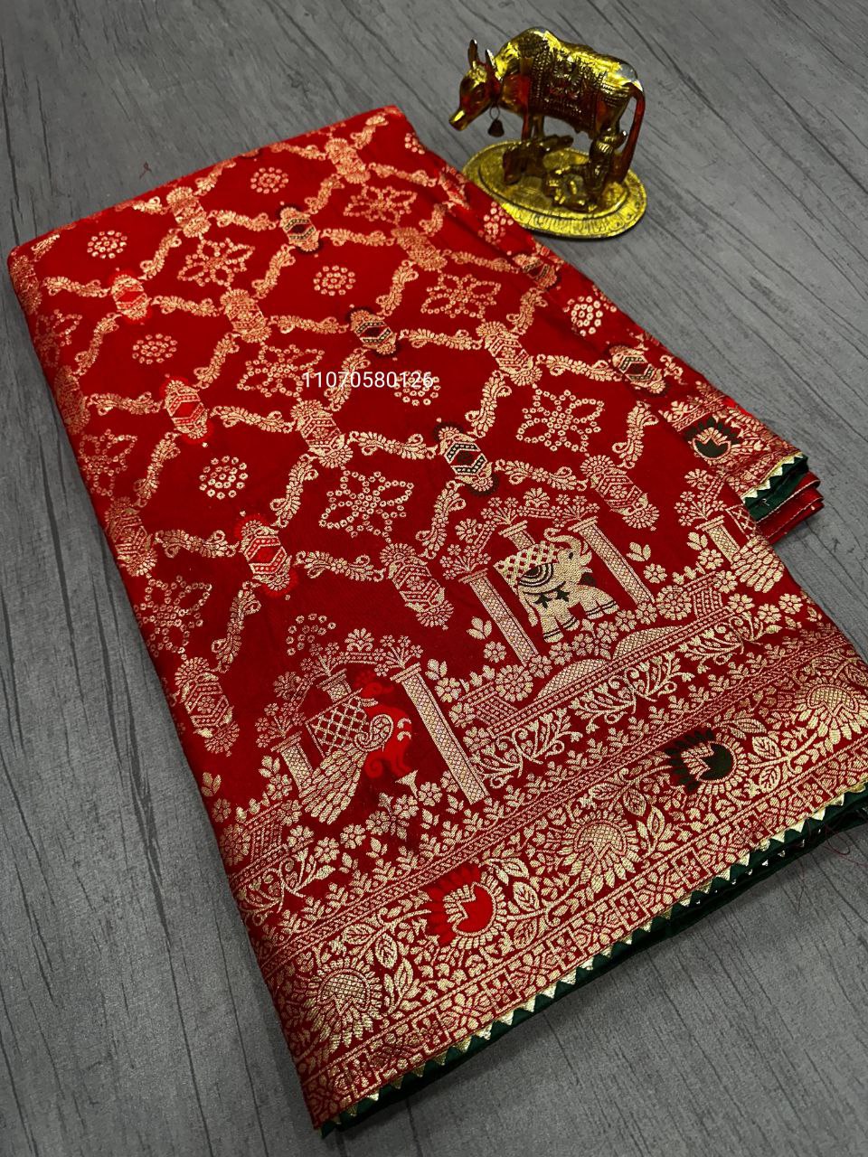 Karwa Chouth Special Red Saree in Dola & Georgette Fabric – New Launch