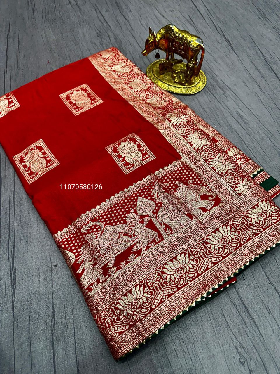 Karwa Chouth Special Red Saree in Dola & Georgette Fabric – New Launch