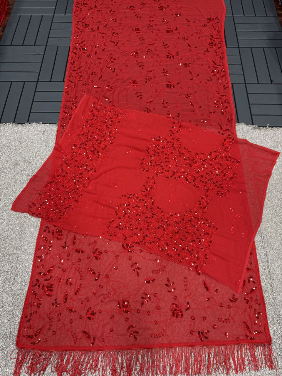 Bollywood Blockbuster Multicolor Sequin Saree – Heavy Georgette with Zalar Pallu | DF 3447