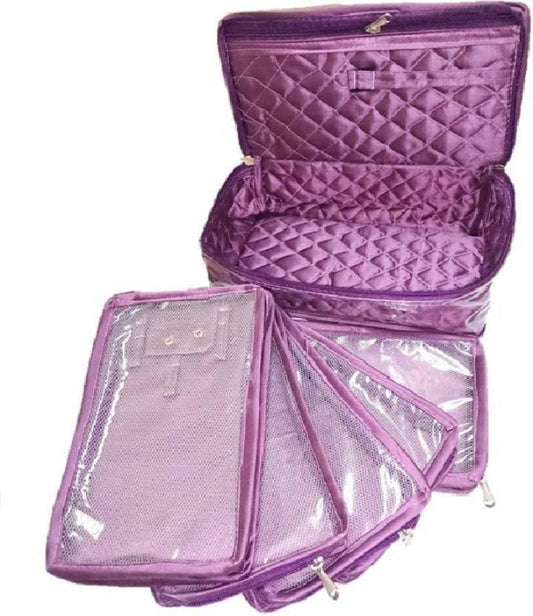 Satin 5 Pouches Necklace Half Set – Gold (2 Pieces)