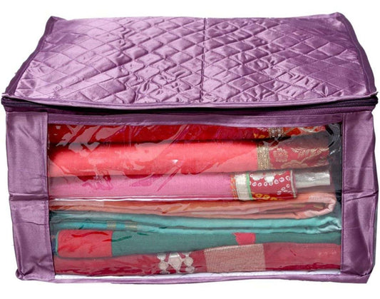 Satin Saree Cover – 9 Inch Height, Premium Storage Organizer (Set of 3) | Code: S015