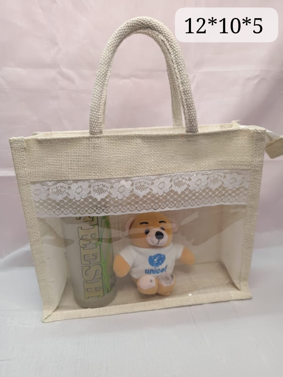 Premium Transparent Jute Gift Bag – Elegant & Stylish ( 6 Pieces )