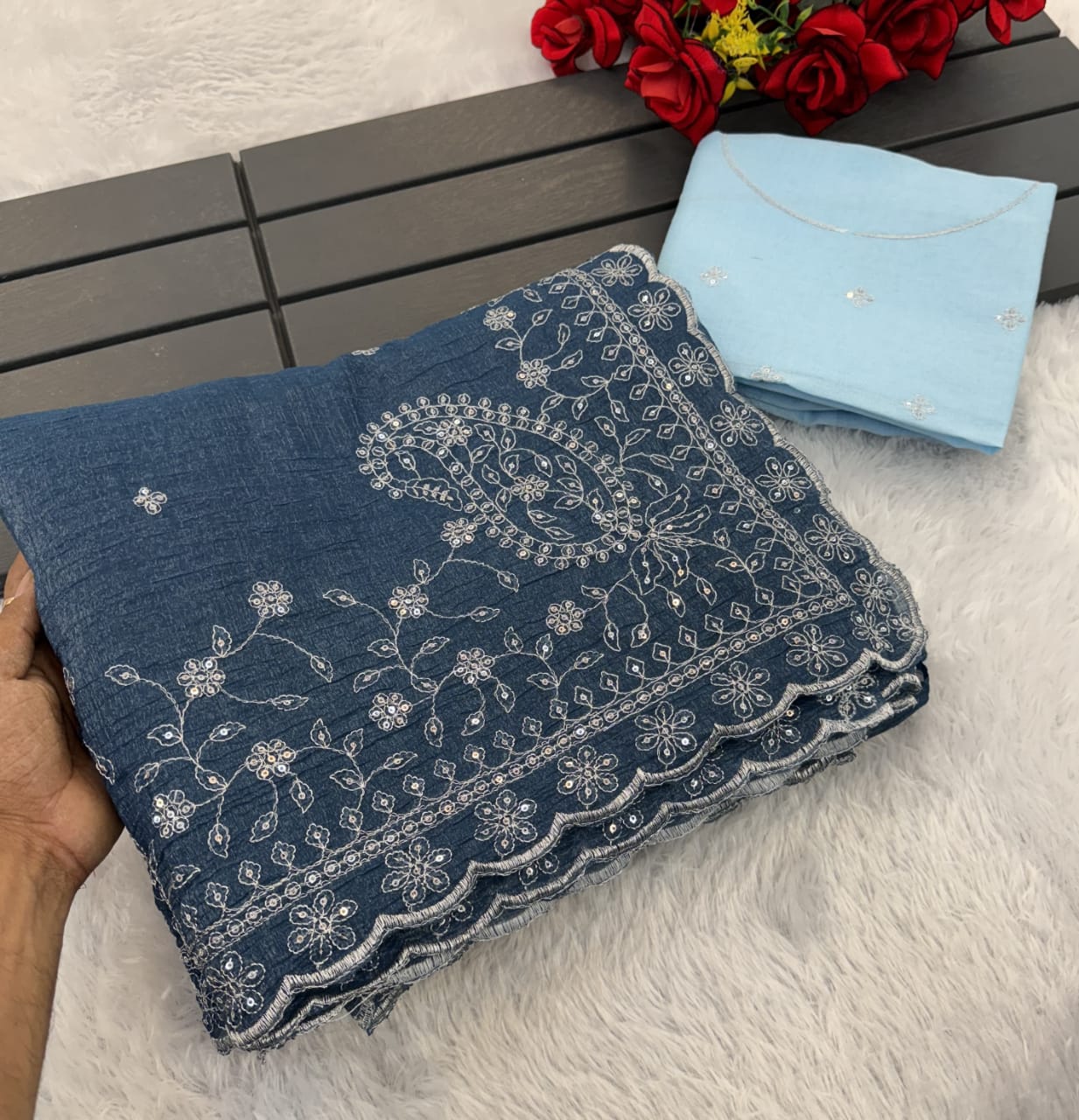 Pretty SOFT crunchy crush Silk Sarees In Super Budget Range