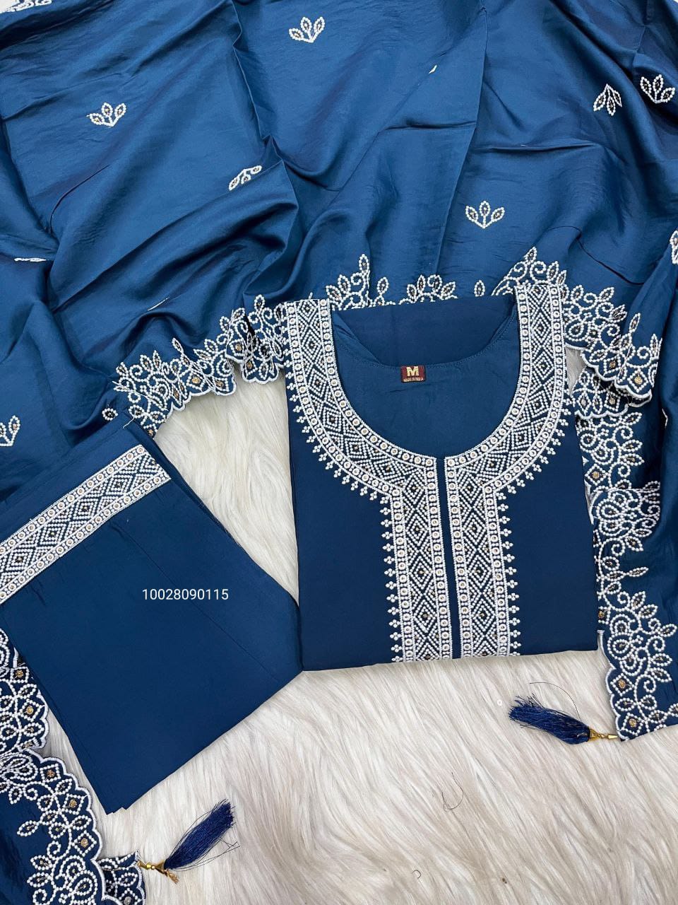 Very Gorgeous Roman Silk with Cotton Kurti Plazzo Dupptta