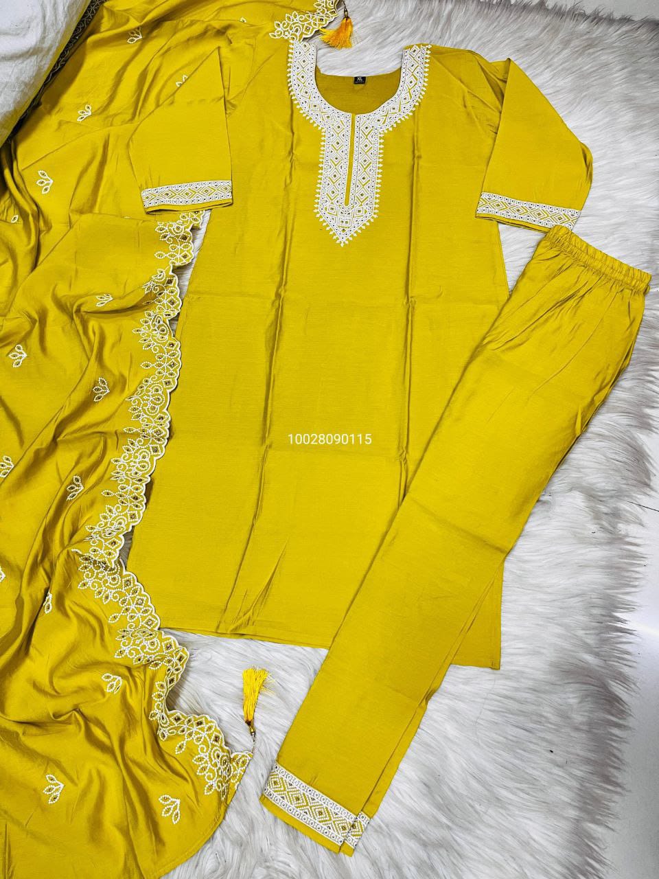 Very Gorgeous Roman Silk with Cotton Kurti Plazzo Dupptta