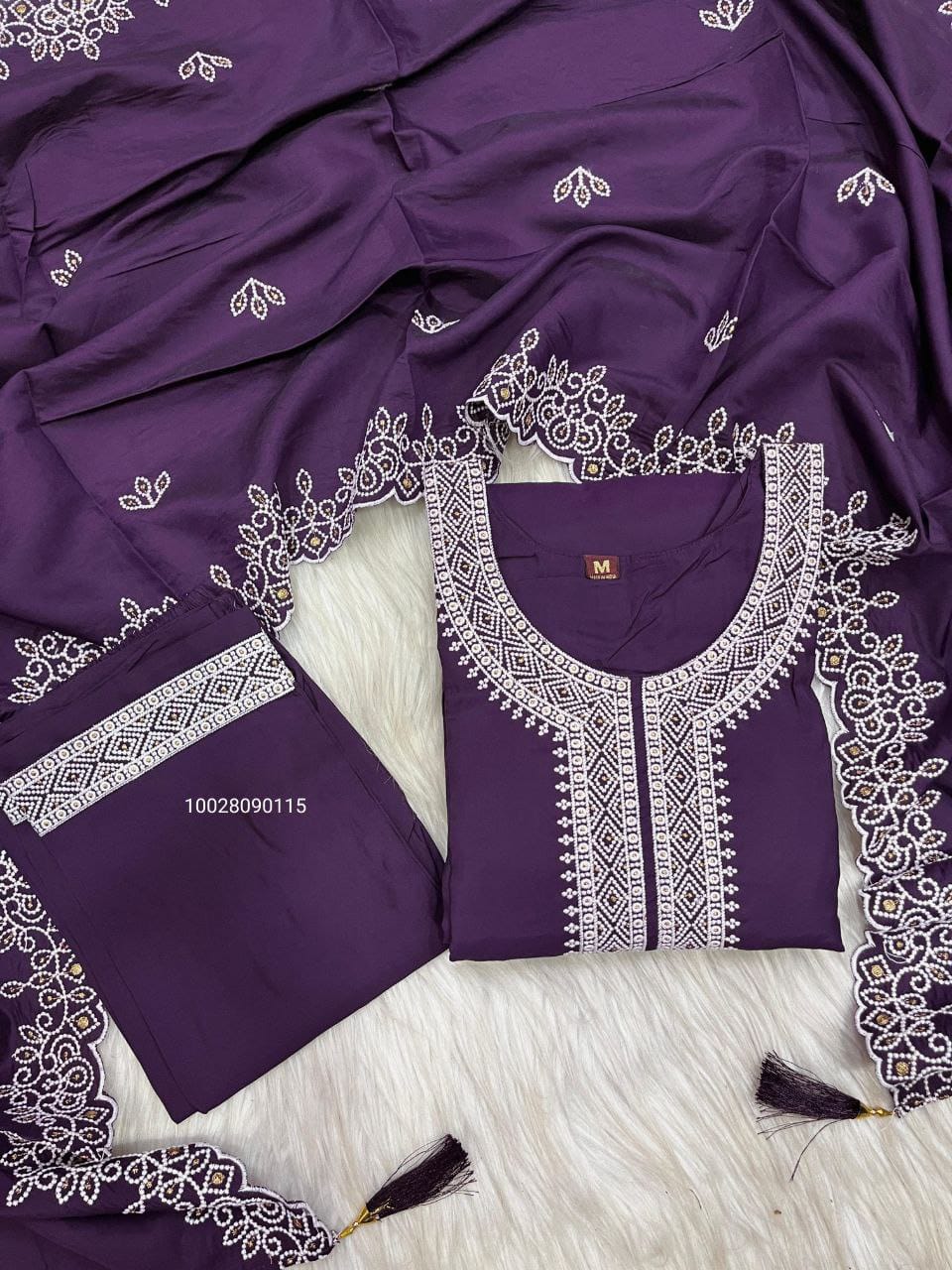 Very Gorgeous Roman Silk with Cotton Kurti Plazzo Dupptta