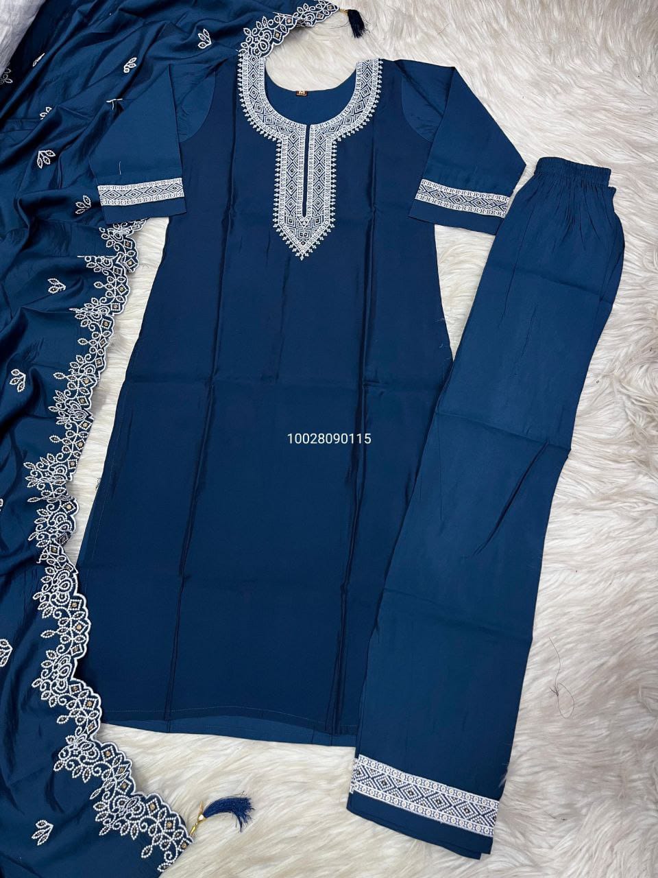 Very Gorgeous Roman Silk with Cotton Kurti Plazzo Dupptta