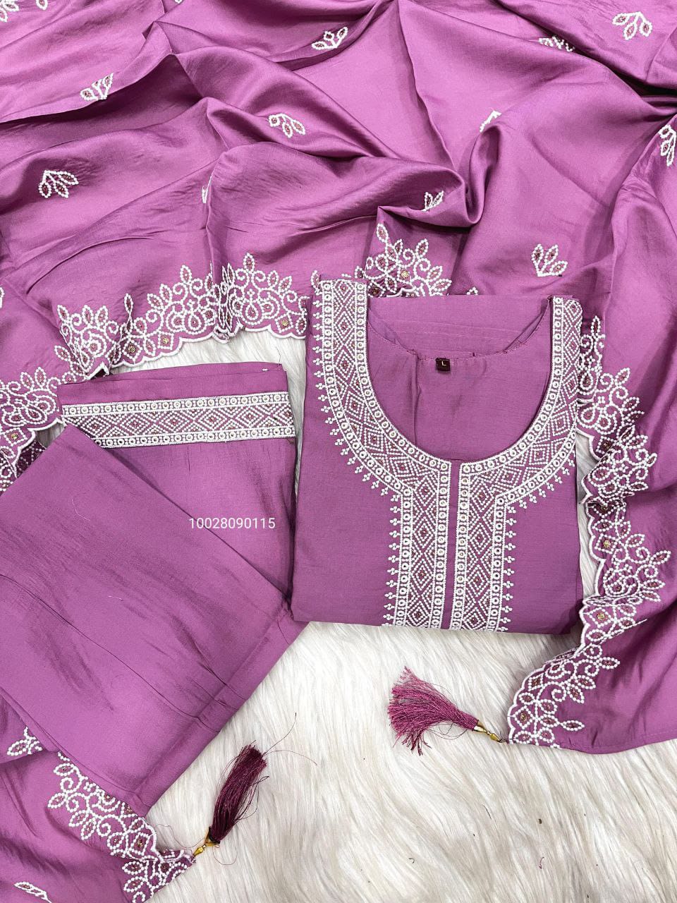 Very Gorgeous Roman Silk with Cotton Kurti Plazzo Dupptta