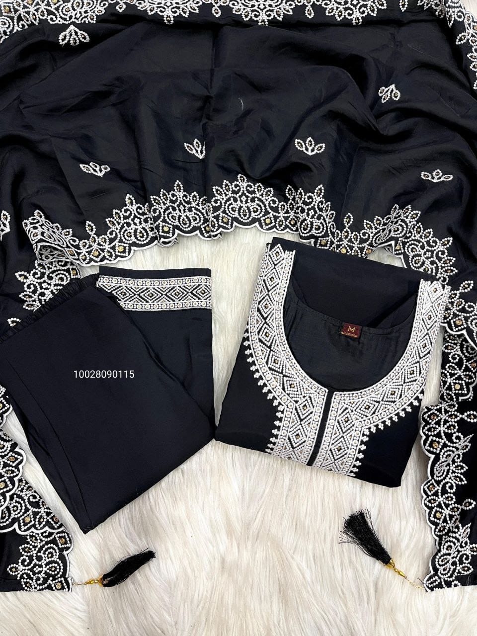 Very Gorgeous Roman Silk with Cotton Kurti Plazzo Dupptta