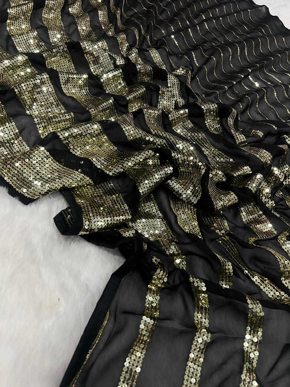 Georgette designer sequence work saree
