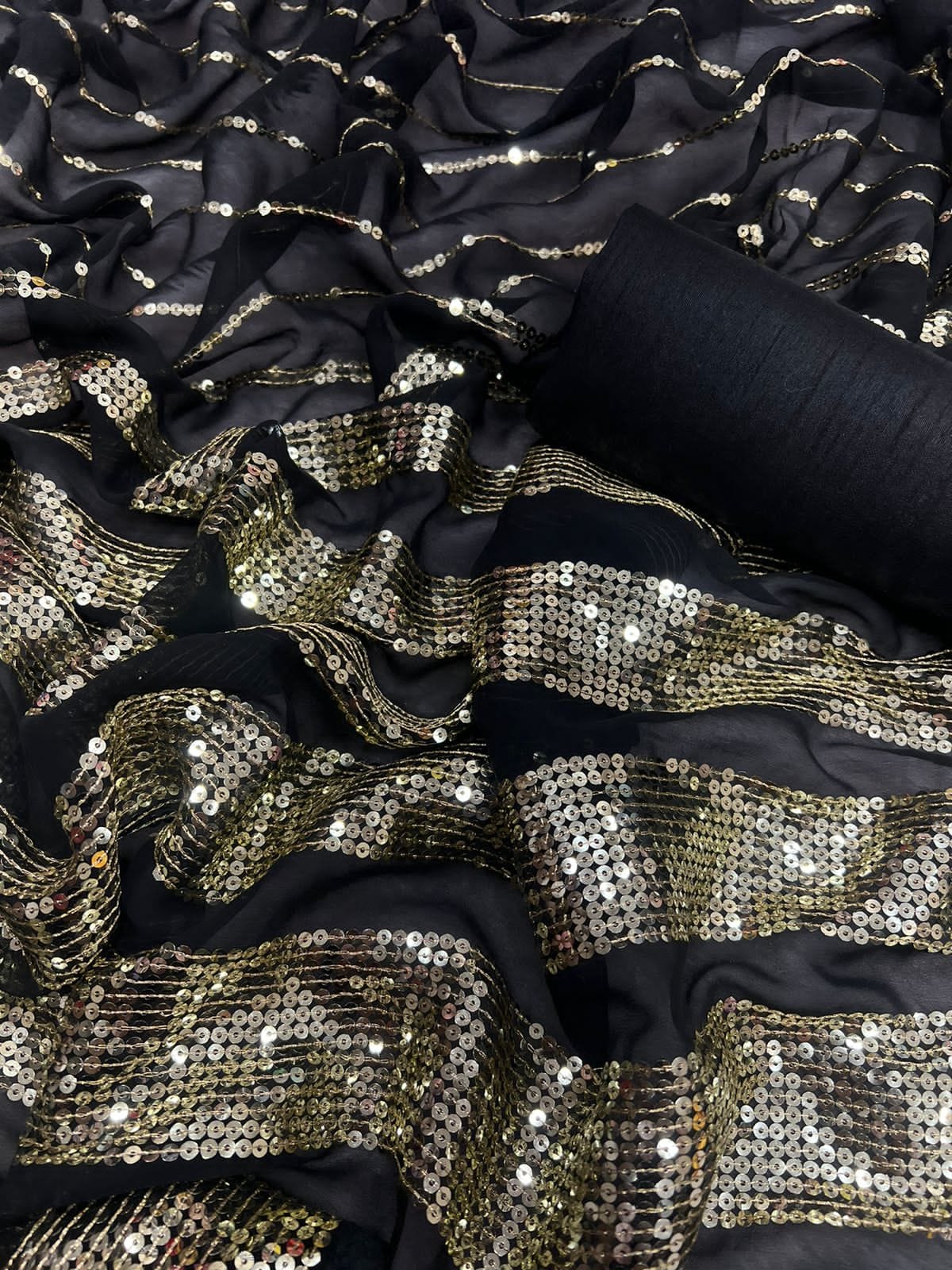 Georgette designer sequence work saree