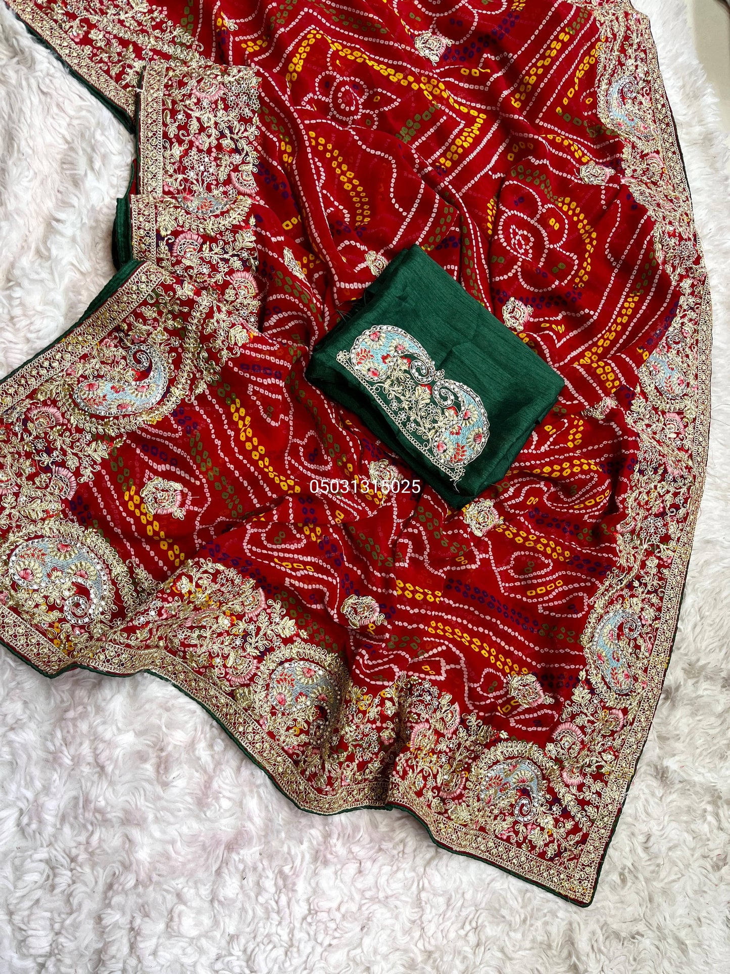 Superb Quality Soft C*C Georgette Bandej Saree