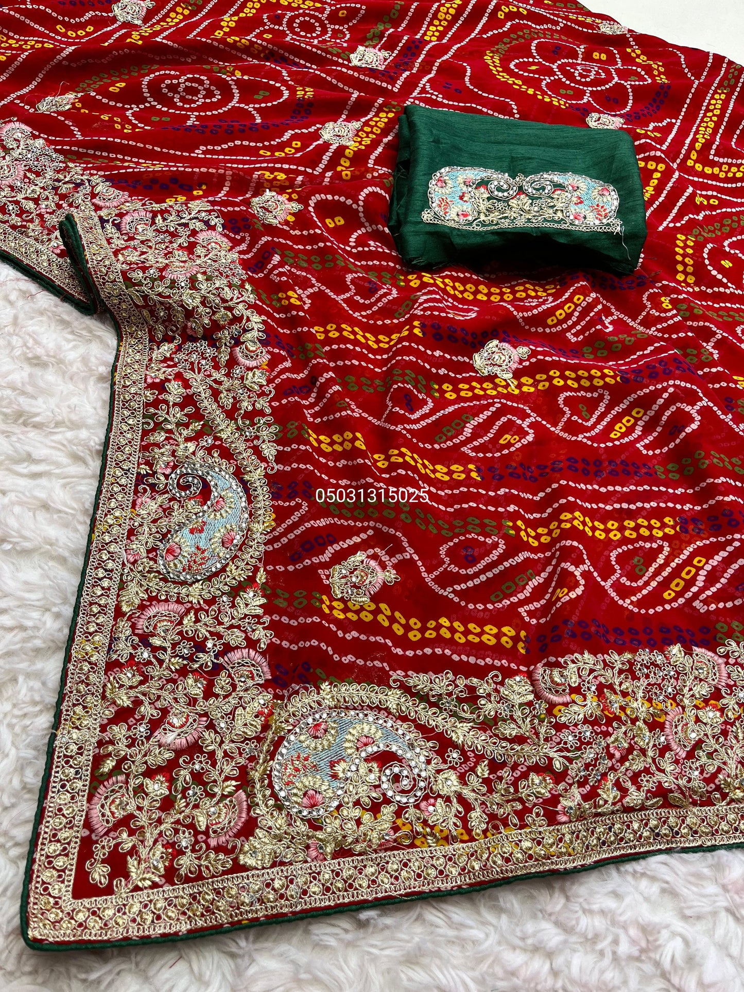 Superb Quality Soft C*C Georgette Bandej Saree