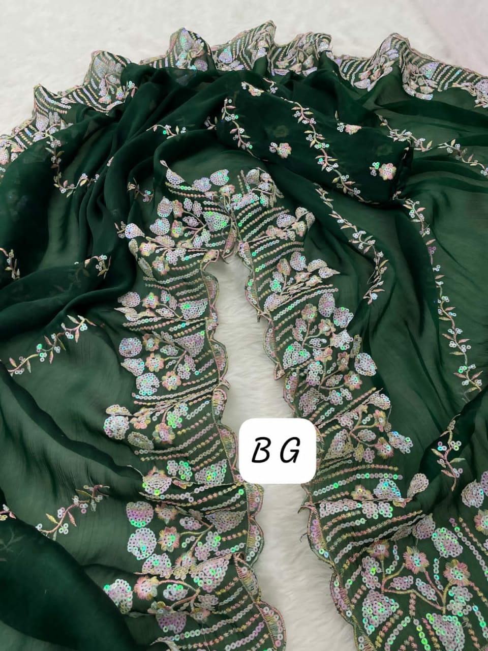 Pure soft zimmy choo Chiffon silk sarees