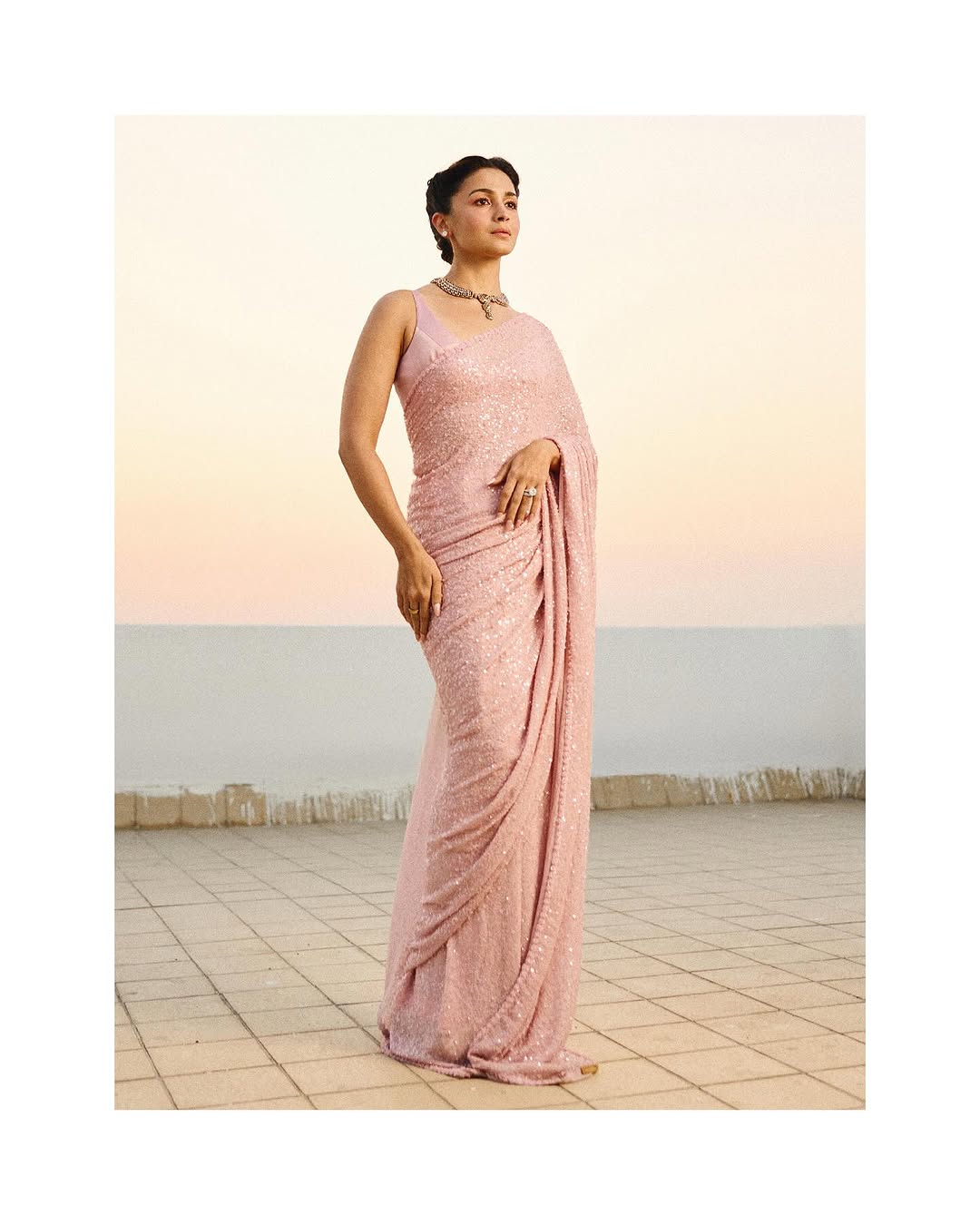 New Bollywood Blockbuster 3MM & 5MM Sequins Faux Georgette Saree