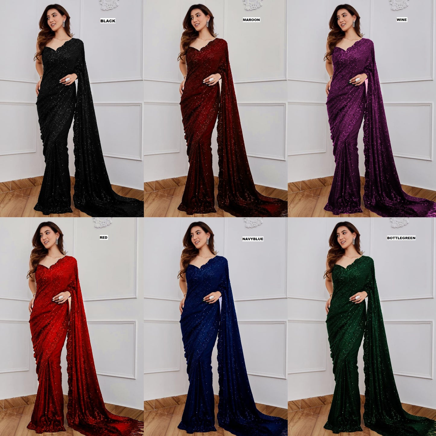 New Bollywood Blockbuster 5MM Sequins Georgette Saree (Special Edition)
