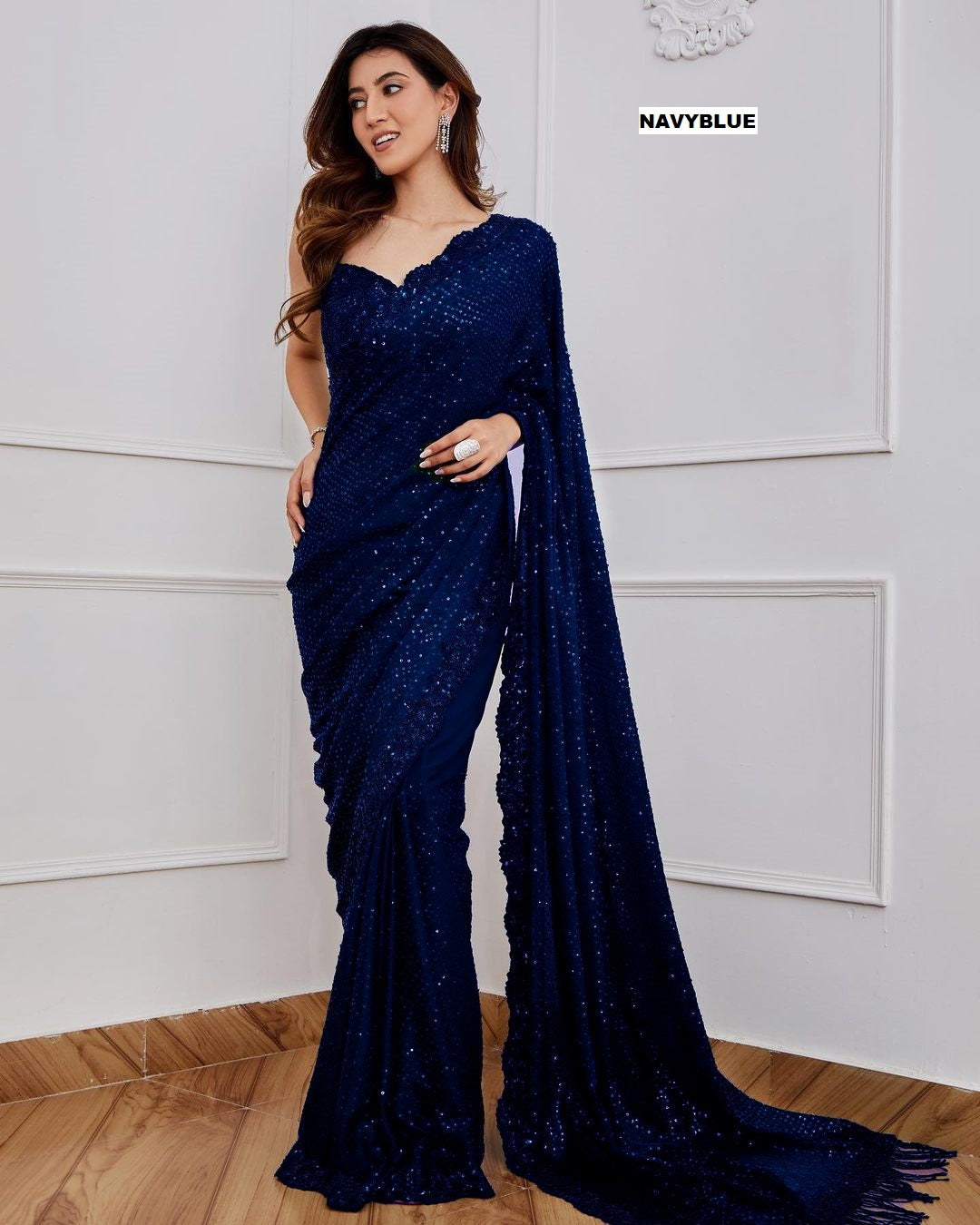 New Bollywood Blockbuster 5MM Sequins Georgette Saree (Special Edition)