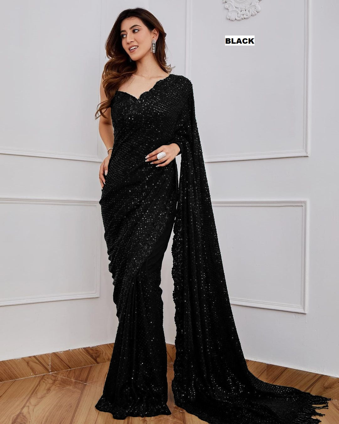 New Bollywood Blockbuster 5MM Sequins Georgette Saree (Special Edition)