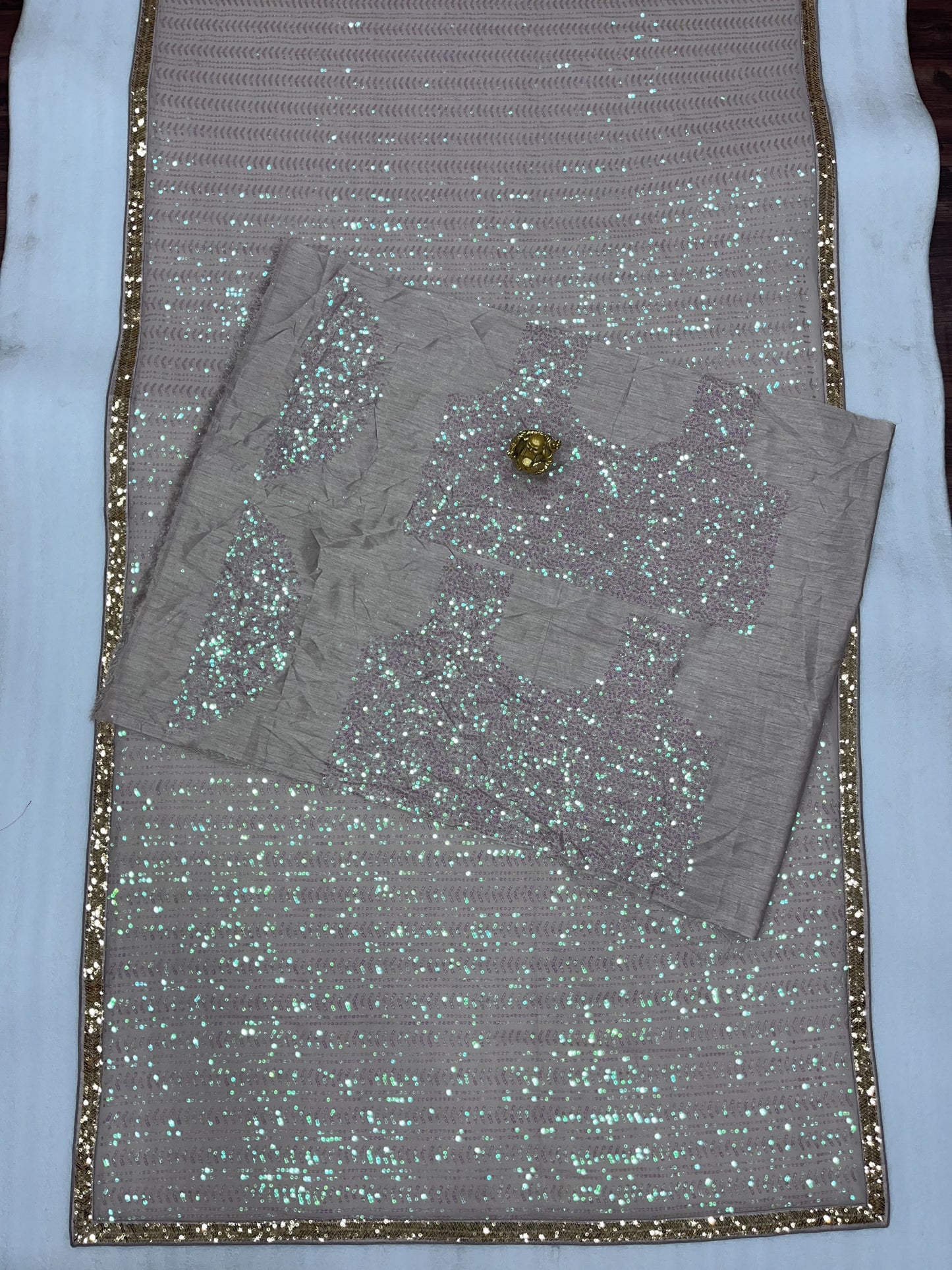 Bollywood Blockbuster Dual Sequin Saree ā Heavy Georgette | Swarovski Border | DF 3427