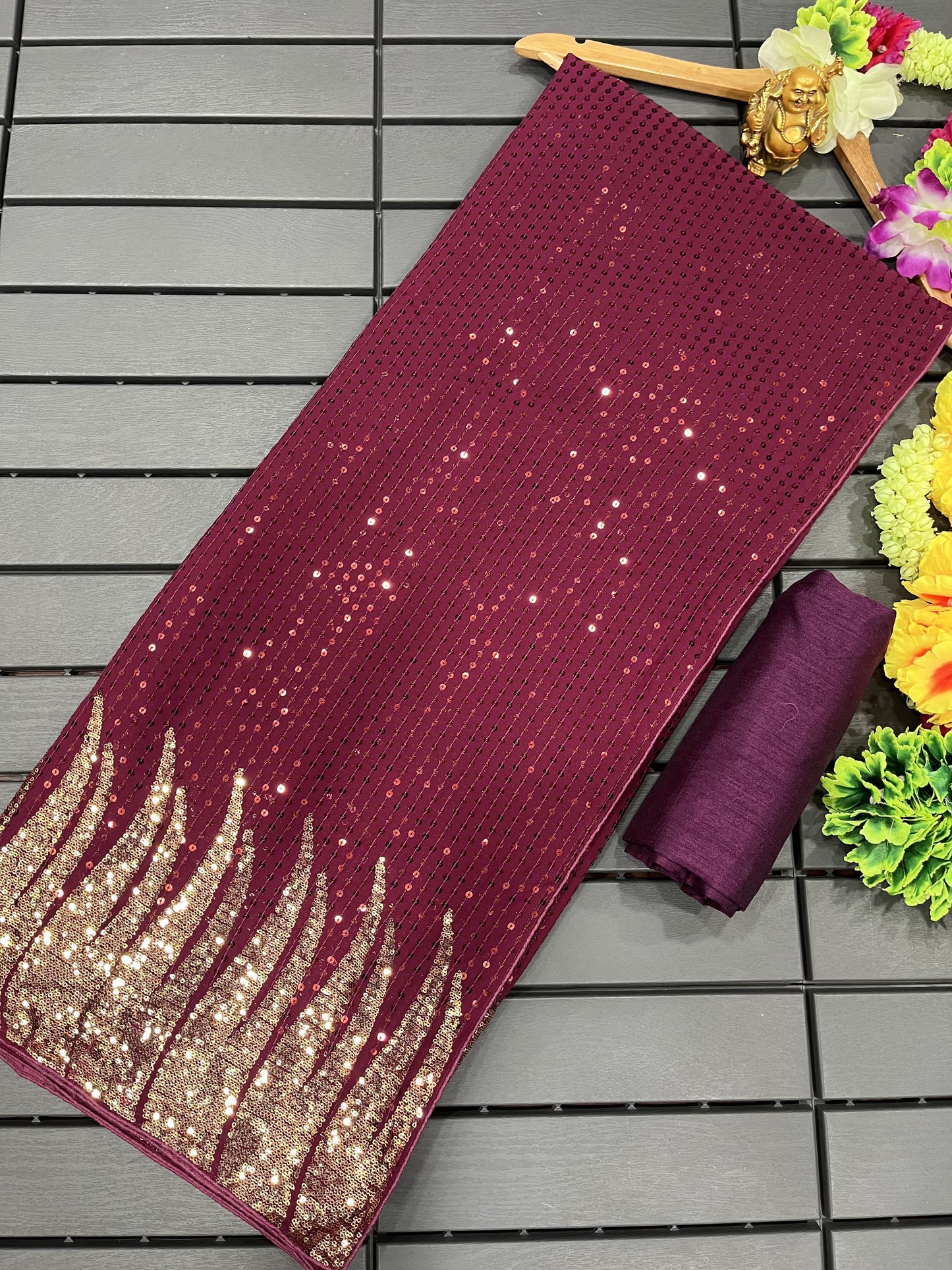 New Bollywood Blockbuster Dual Sequins Saree β DF 3405