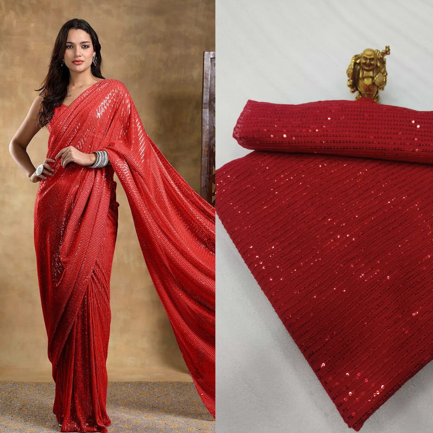 Bollywood Blockbuster 3MM Double Sequins Saree ā 15 Colour Special Edition | SEQUINS RANI