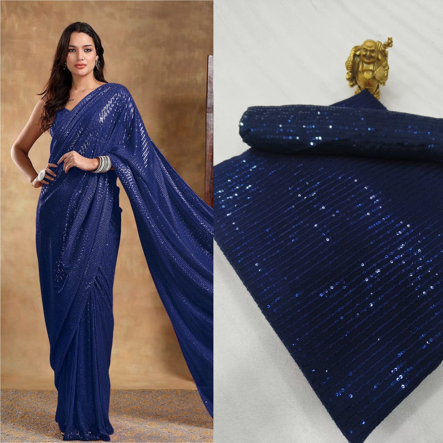 Bollywood Blockbuster 3MM Double Sequins Saree ā 15 Colour Special Edition | SEQUINS RANI