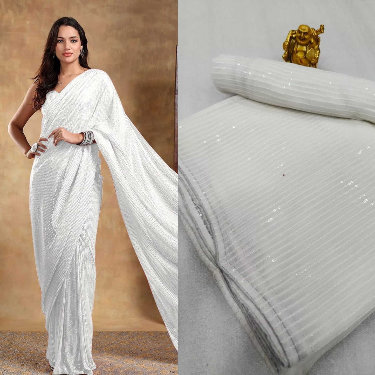 Bollywood Blockbuster 3MM Double Sequins Saree ā 15 Colour Special Edition | SEQUINS RANI