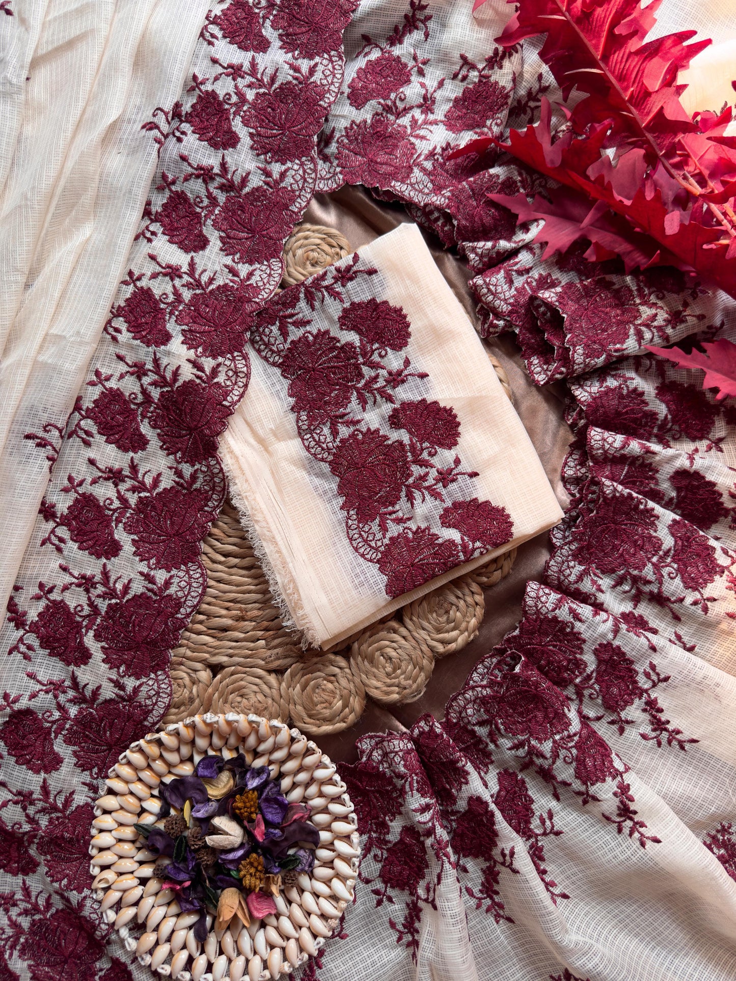 Bollywood Designer Saree β Pure Soft Kota Doriya with Cutwork & Multi Thread Work | Code: DF KOTA