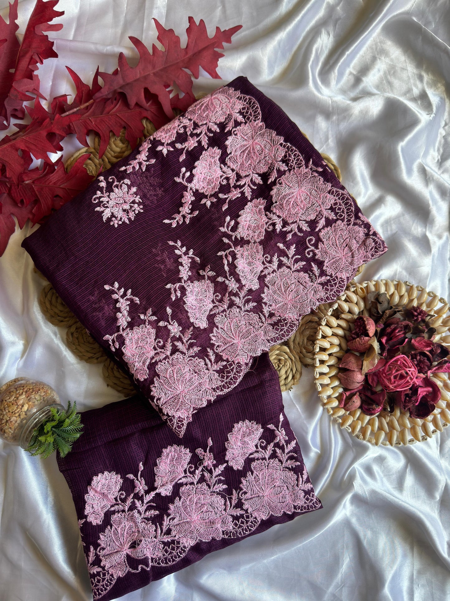 Bollywood Designer Saree β Pure Soft Kota Doriya with Cutwork & Multi Thread Work | Code: DF KOTA