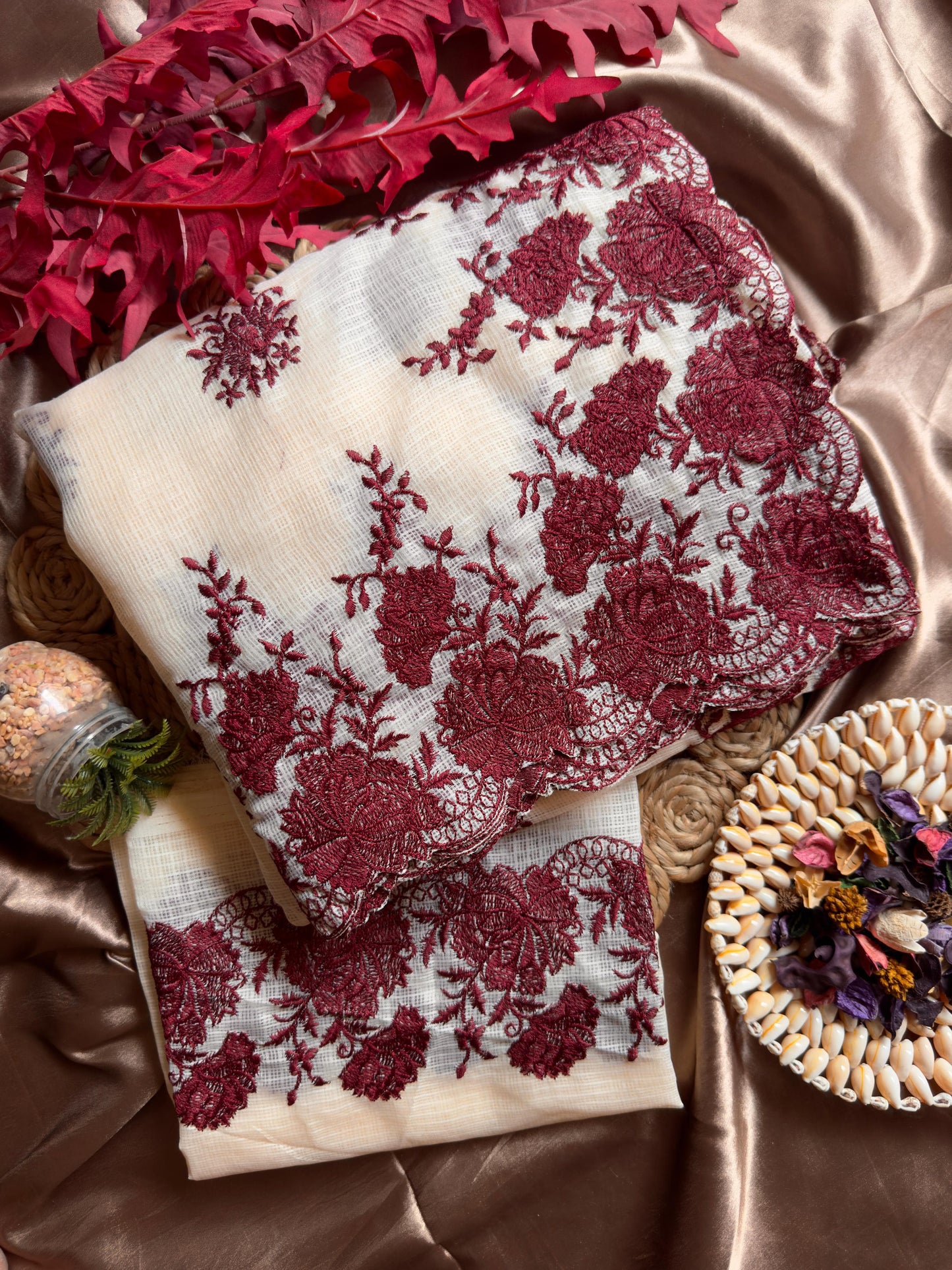 Bollywood Designer Saree β Pure Soft Kota Doriya with Cutwork & Multi Thread Work | Code: DF KOTA