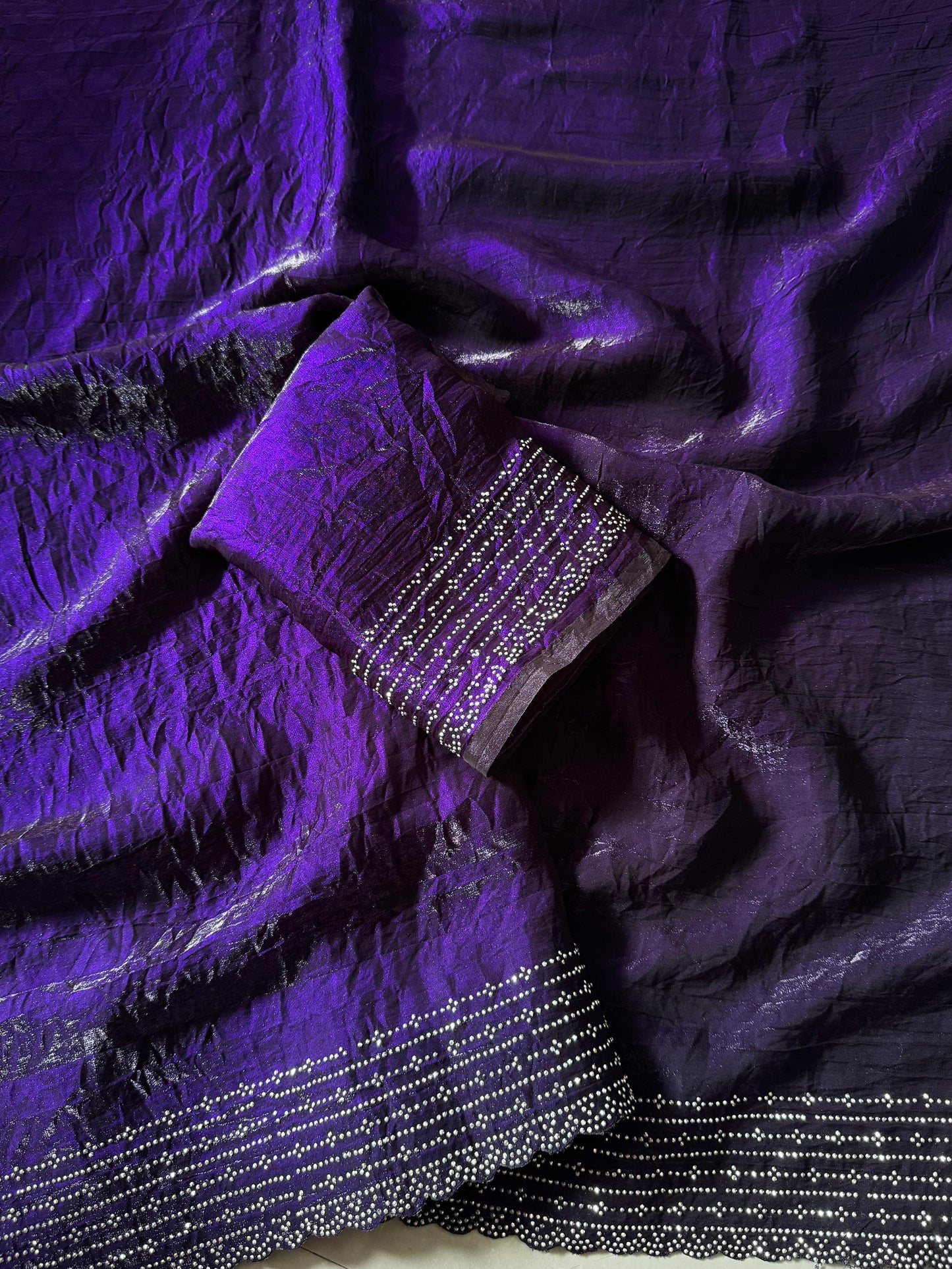 Super Rich Space Silk Saree with Diamond Work – Royal Elegance in Every Drape