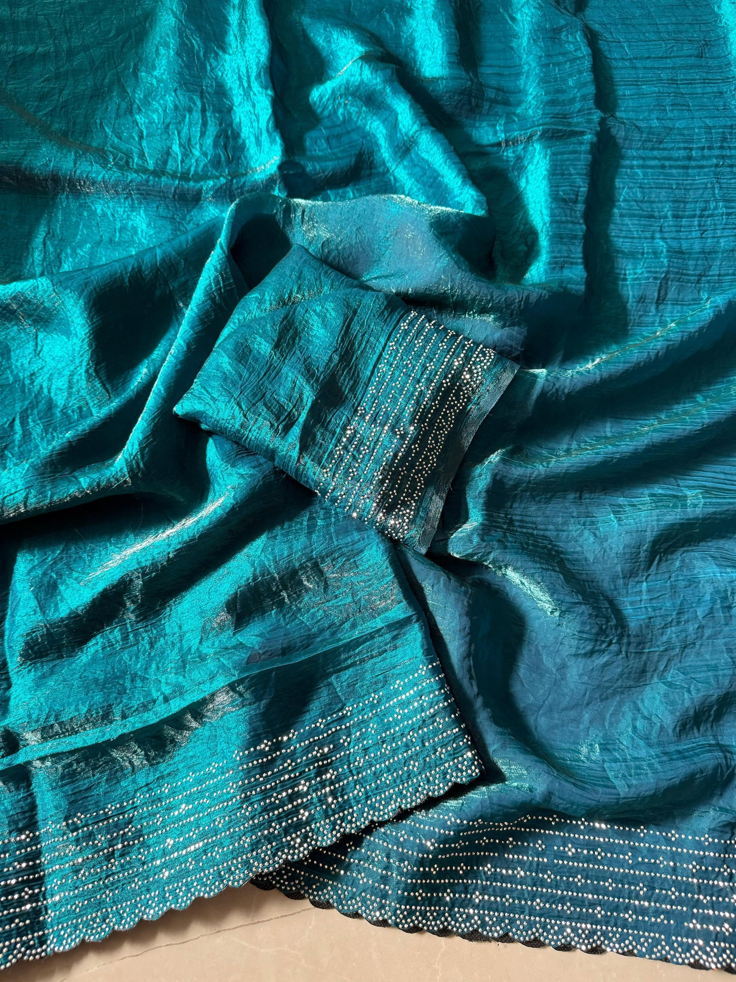 Super Rich Space Silk Saree with Diamond Work – Royal Elegance in Every Drape