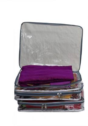Full Transparent Saree Cover – 2 Inch Premium Clear PVC Organizer ( 4 Pieces )