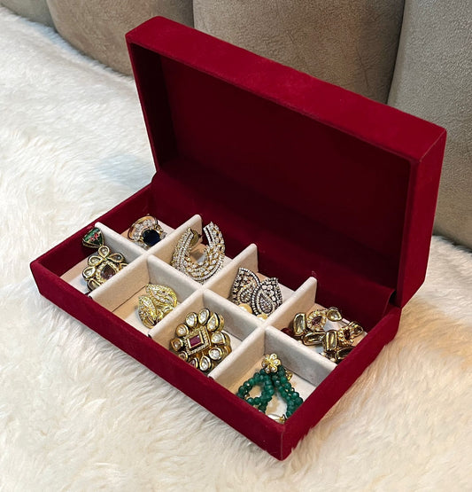 Pocket Earrings Case – Compact Travel Jewelry Box in Faux Suede ( 3 Pieces )