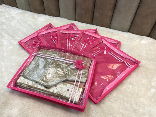 Non Woven Saree Cover with Top Transparent Window – 2 Inch Height ( 8 Pieces )