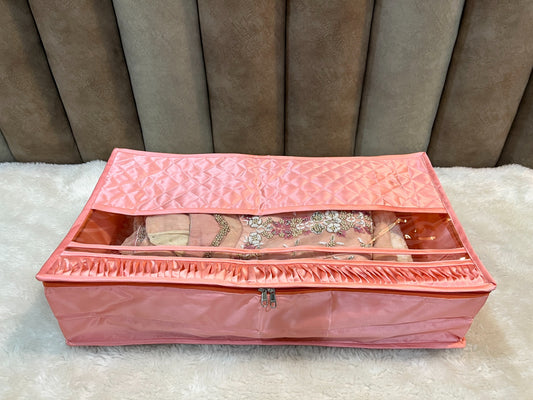 Peach Satin Lehenga Cover – Premium Finish, Lightweight Protection ( 2 Pieces )