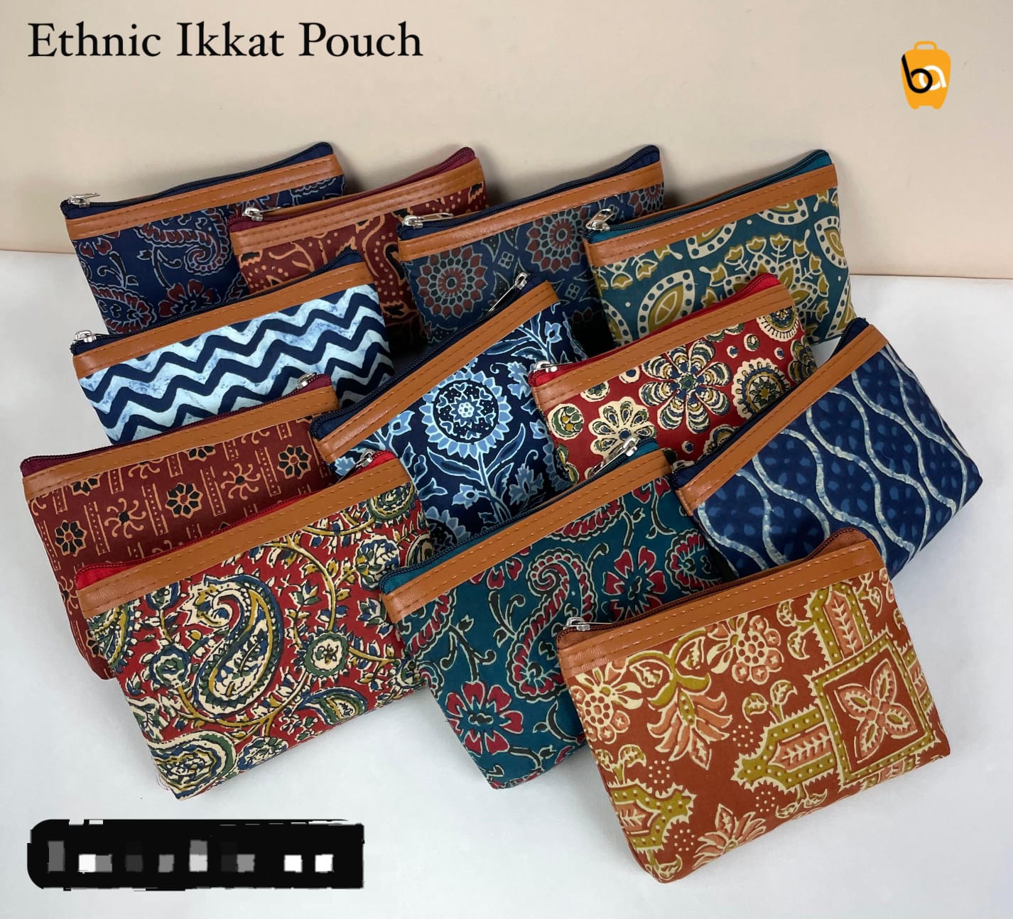 Ethnic Printed Coin Pouch for Women | Small Zip Wallet | Return Gift Pouch ( 15 Pieces )