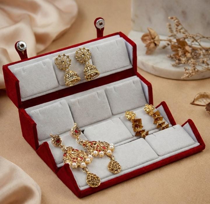 Foldable Earring Organiser (12 Pair) | Premium Jewellery Storage Box | Travel Friendly Jewellery Case