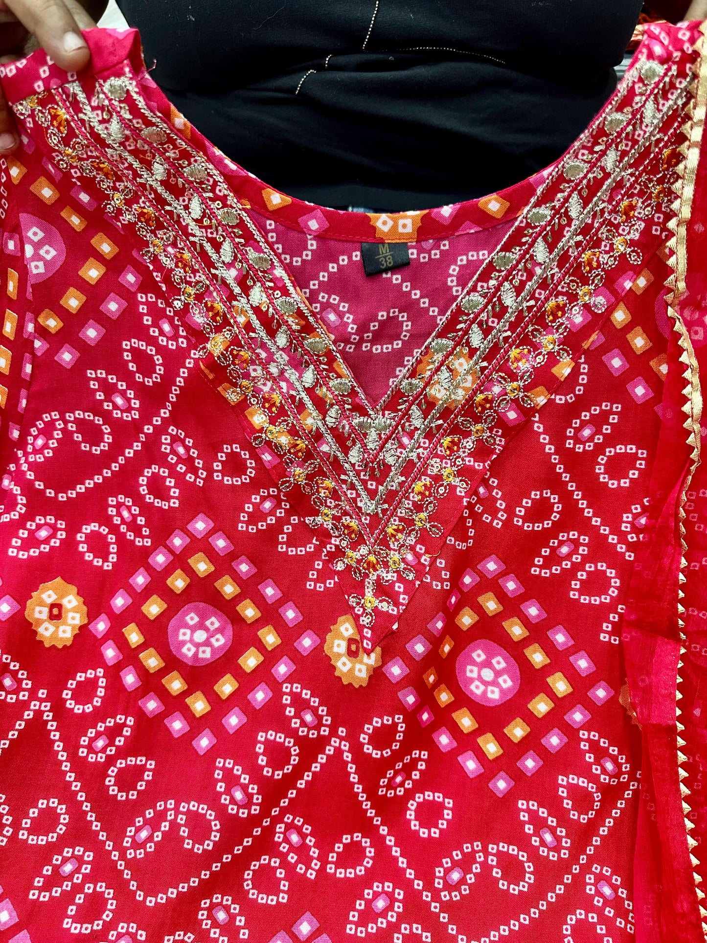Jaipuri Cotton 3-Piece Kurta Set with Mulmul Cotton Dupatta