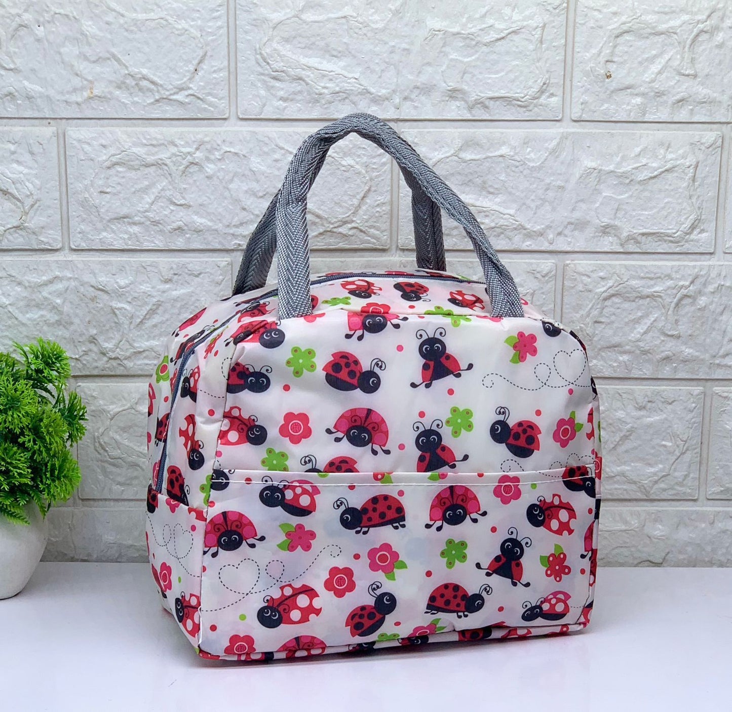 Printed Tiffin Bags/ Lunch Bag For Unisex (10 Pieces)