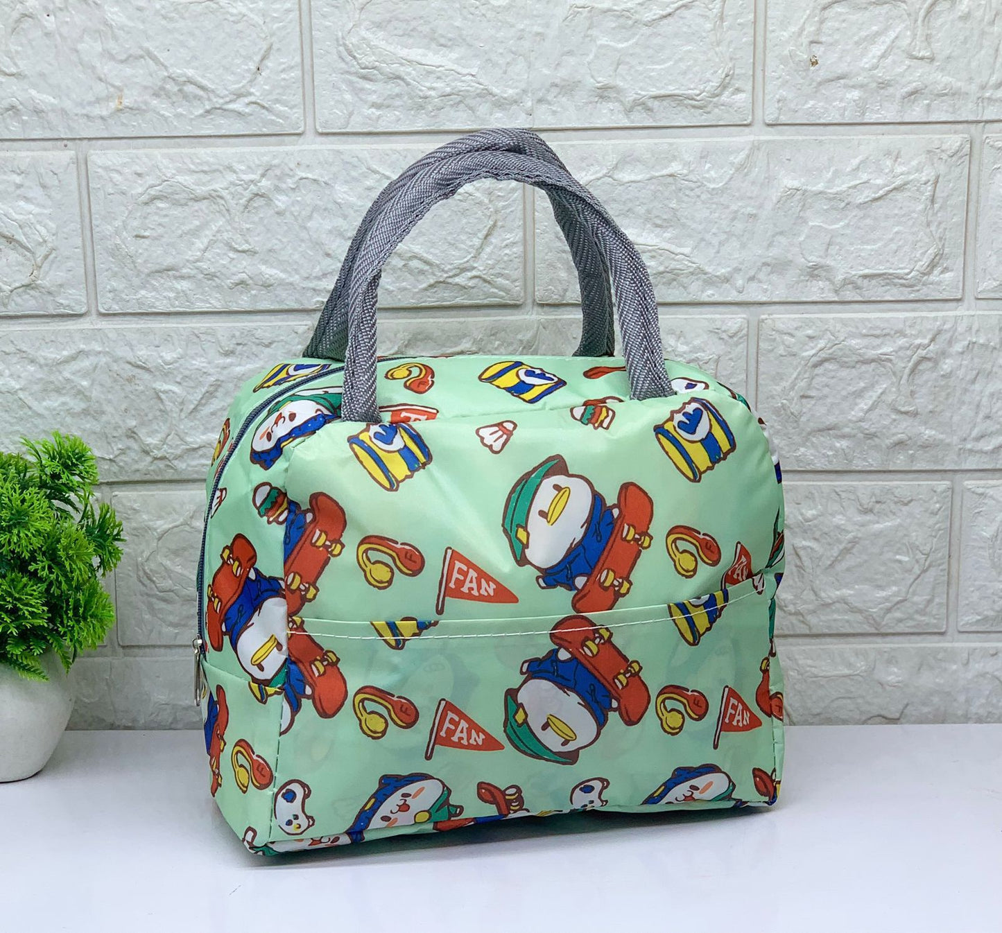 Printed Tiffin Bags/ Lunch Bag For Unisex (10 Pieces)