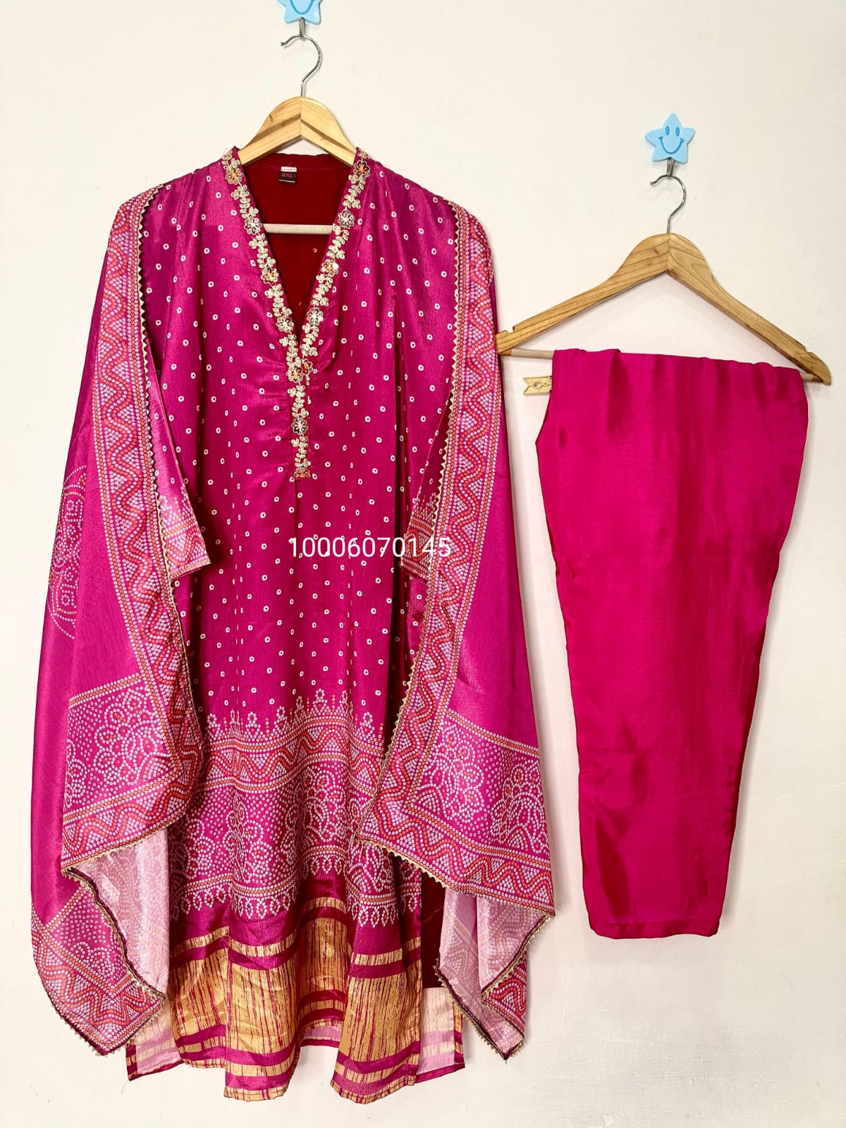 Quality Chinon Silk Embroidery Sequence Work Kurti Pant with Dupatta