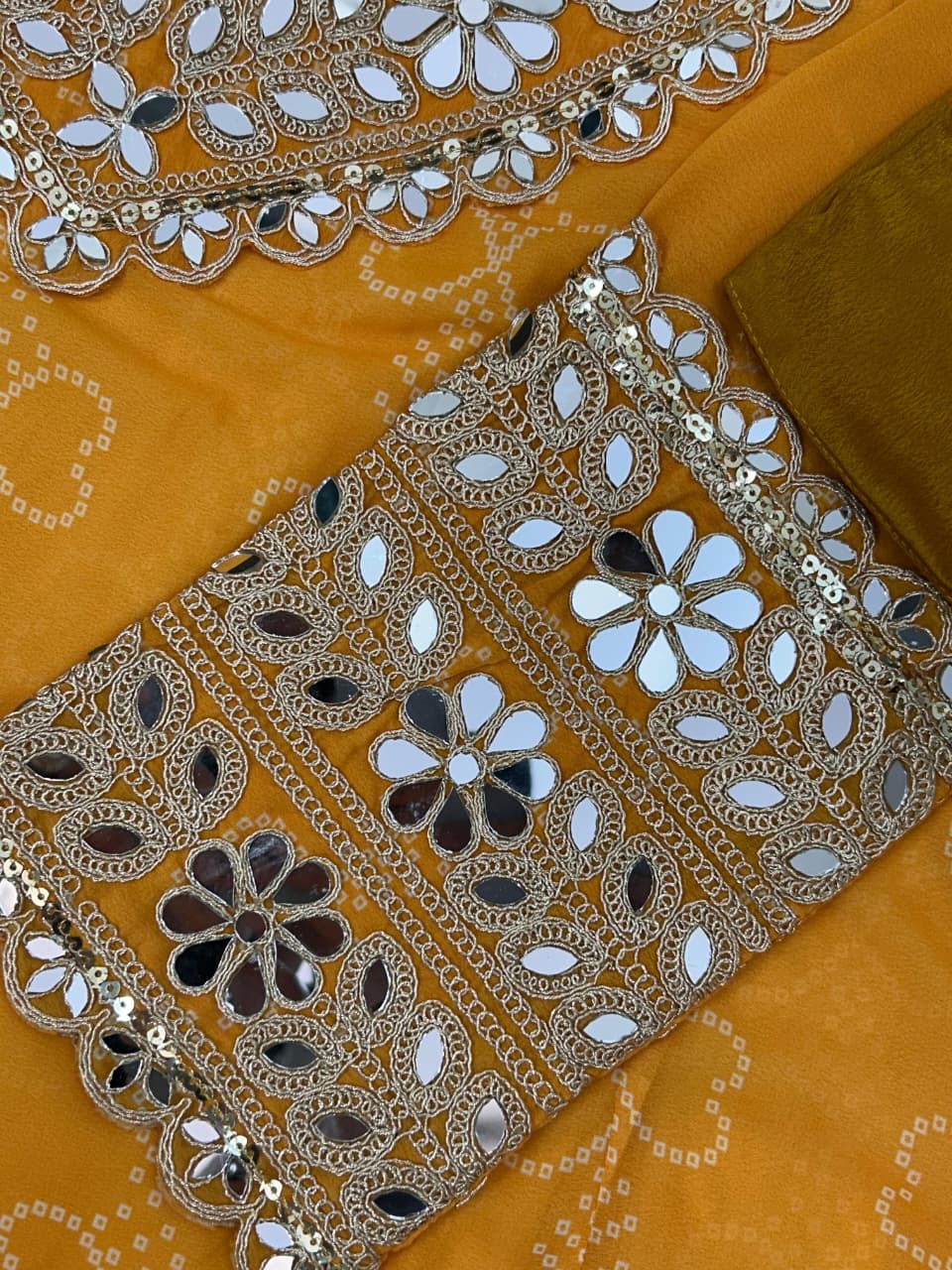 Anarkali Kurti Set with Mirror Lace Work | Faux Georgette | Code 1209