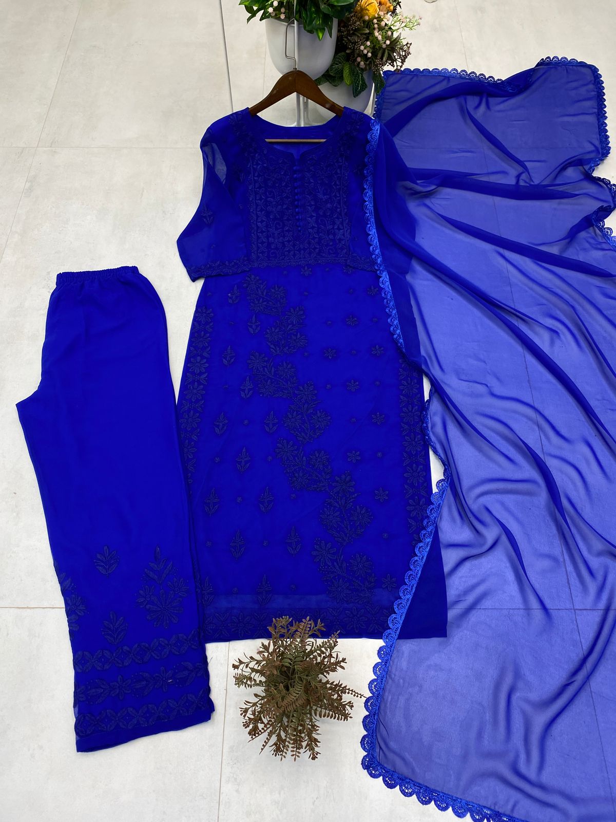 DESIGNER WEAR EXCLUSIVE GEORGETTE WITH EMBROIDERY SUIT WITH DUPATTA